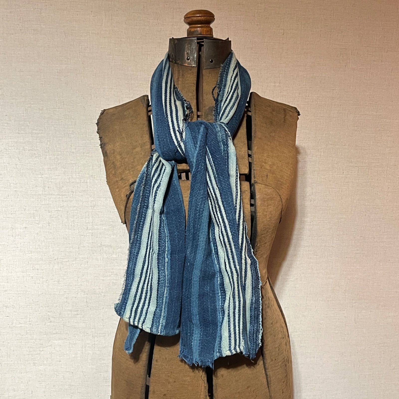 ジョニーデップ着用 ヴィンテージ インディゴ ストール ボロ - メルカリ