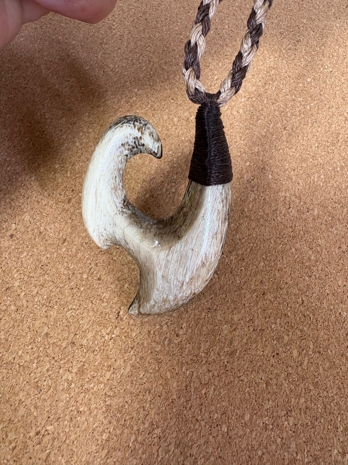 ボーンカービングネックレス(hksw9)ハワイアンコア×マッコウ格安