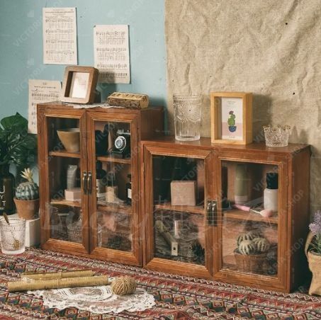 コレクションラック キャビネット 小型 木製 ラック 棚 収納 ショー