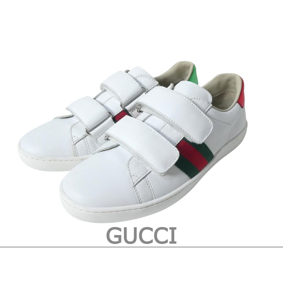 美品 グッチ GUCCI エース スニーカー 455496 シェリーライン ウェブ 