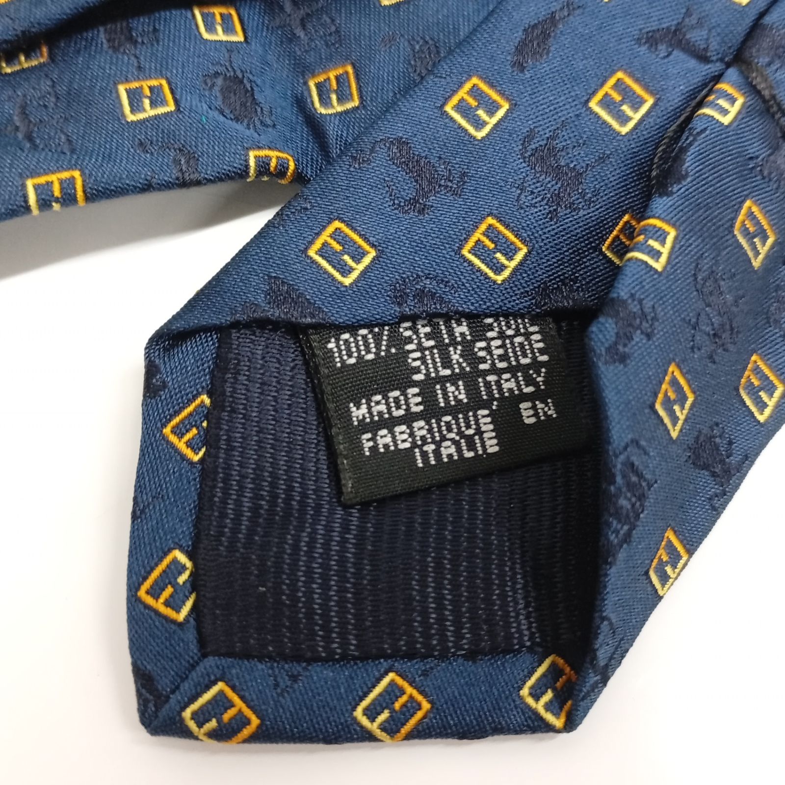 FENDI フェンディ ネクタイ ネイビー 未使用 長期保管品 総柄 ビジネス