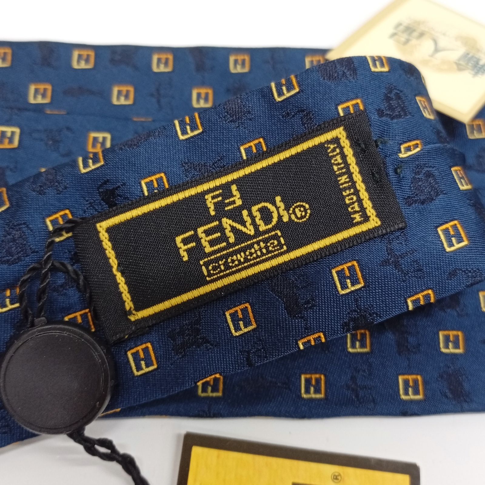 FENDI フェンディ ネクタイ ネイビー 未使用 長期保管品 総柄 ビジネス