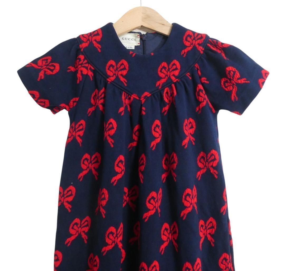 極美品 GUCCI グッチ サイズ36M キッズ 半袖 ニット ワンピース ドレス
