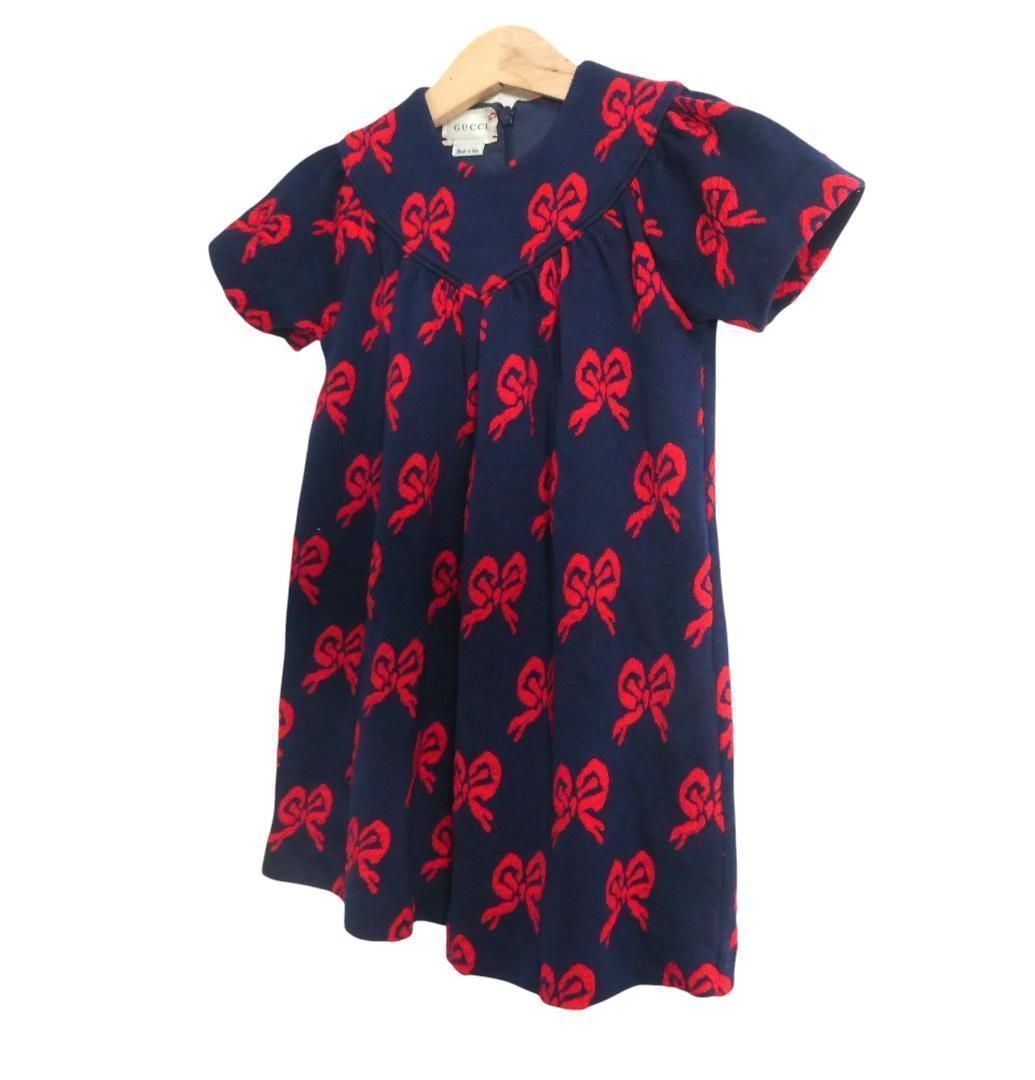 極美品 GUCCI グッチ サイズ36M キッズ 半袖 ニット ワンピース ドレス