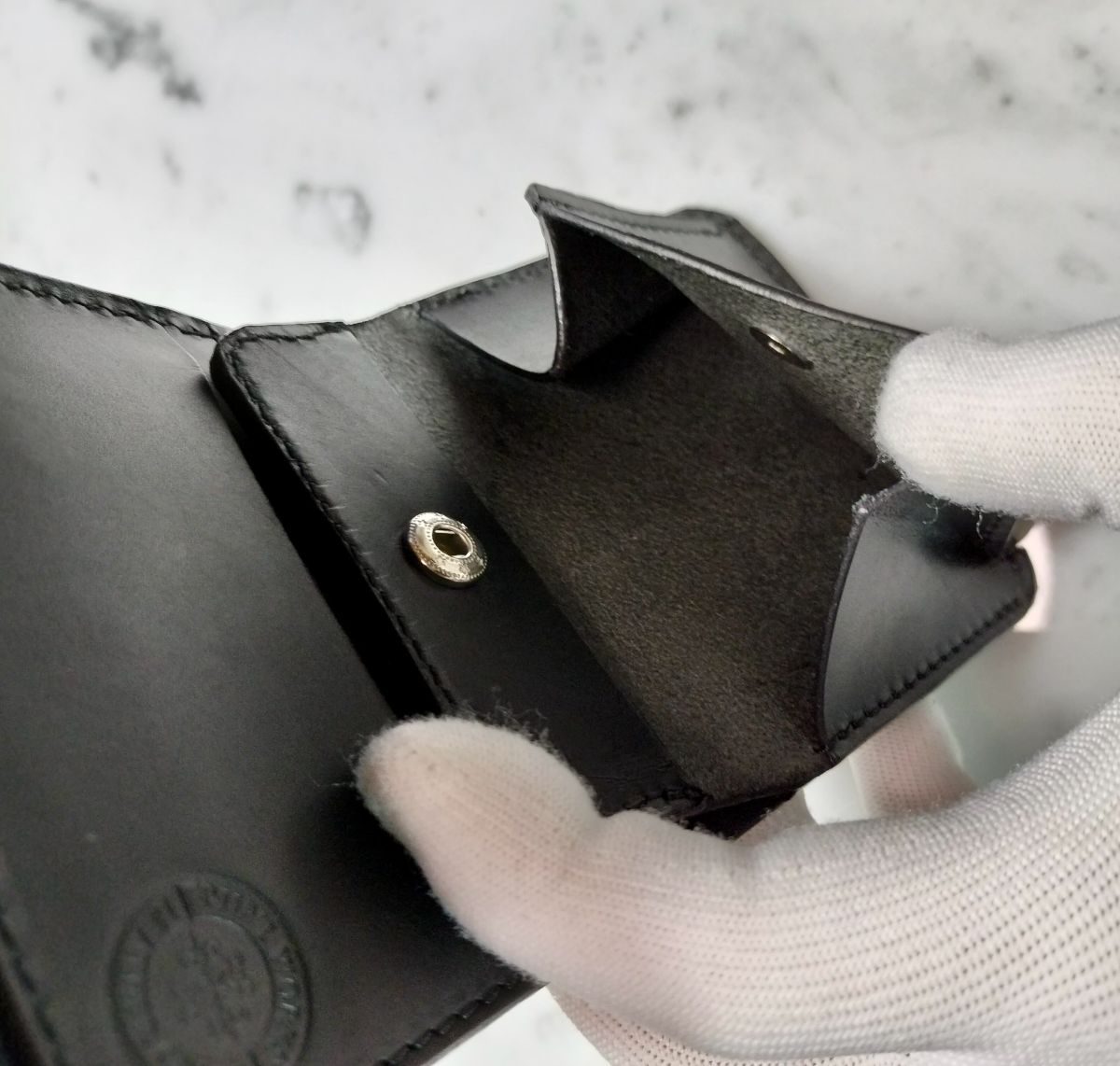 受注製作品 三つ折りトラッカーウォレット イタリアレザー ブルガロ 黒