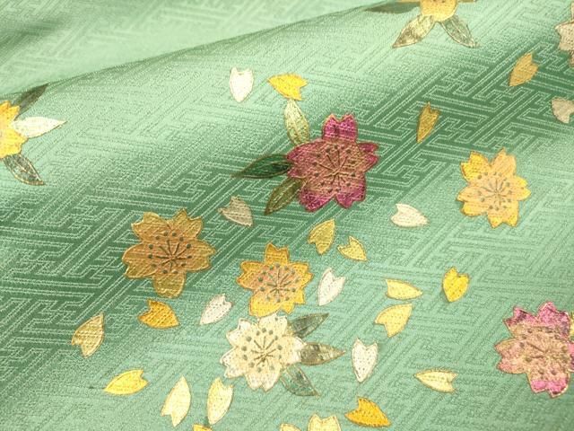 平和屋着物▽九寸名古屋帯 舞桜 金銀彩 金通し地 正絹 逸品 DAAZ6699fe