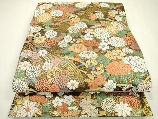 平和屋着物▽六通柄袋帯 唐織 草花 金糸 正絹 逸品 DAAZ6710fe - メルカリ