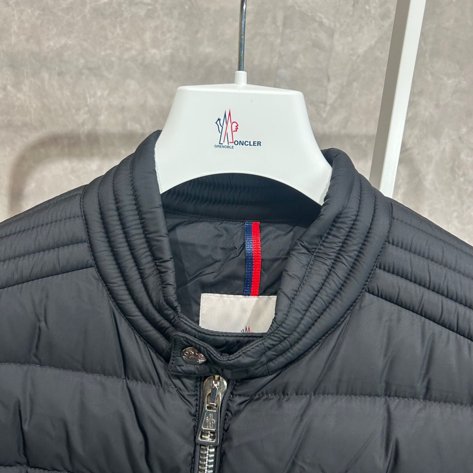 美品】 MONCLER モンクレール ライダース ダウンジャケット ブラック