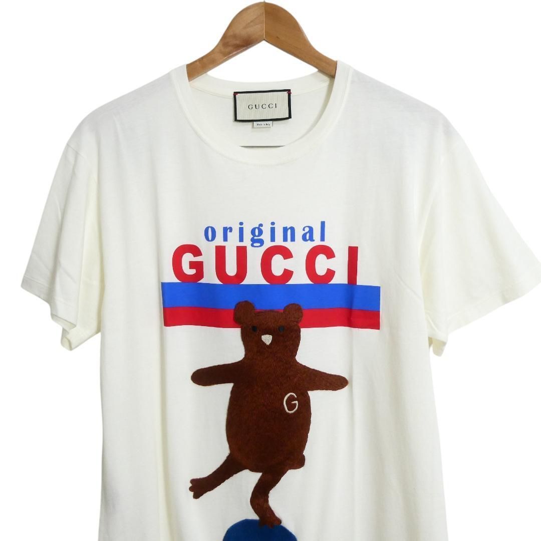 グッチ GUCCI BearTEE Tシャツ カットソー くま 玉乗り ワッペン 半袖