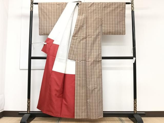 平和屋着物□上質な紬 格子 正絹 逸品 CABB8498xi - メルカリ