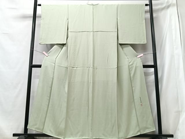 平和屋着物■京加賀友禅　百貫達雄　色無地　梅鼠色　正絹　逸品　AAAT6862mf 平和屋着物□京加賀友禅 百貫達雄監修 色無地 裏葉柳色 正絹 逸品