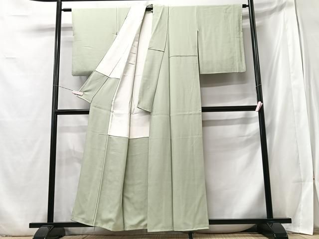 平和屋着物□京加賀友禅 百貫達雄監修 色無地 裏葉柳色 正絹 逸品