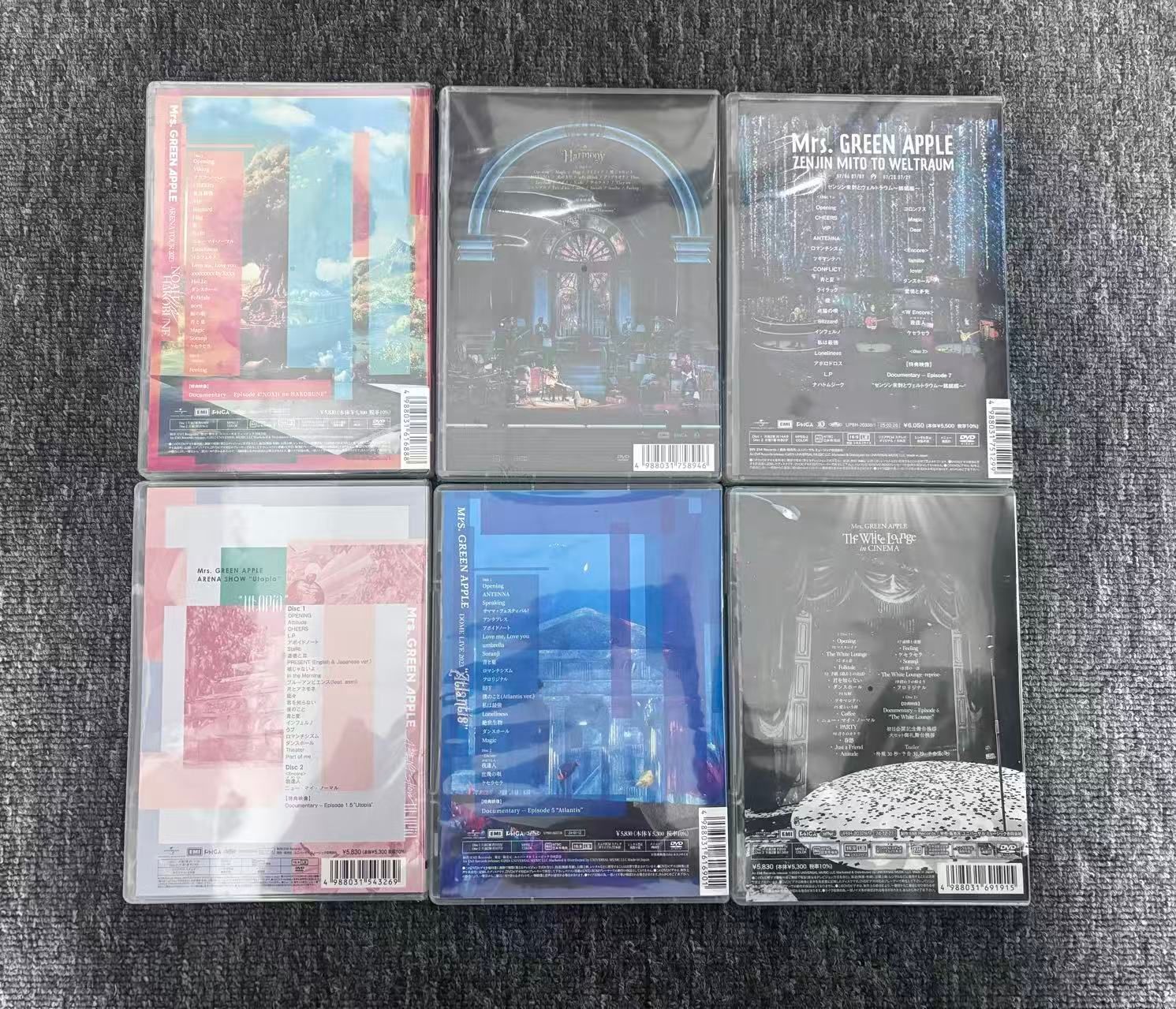 新品未使用】 Mrs. GREEN APPLE 通常盤初回限定盤 DVD 6本セット