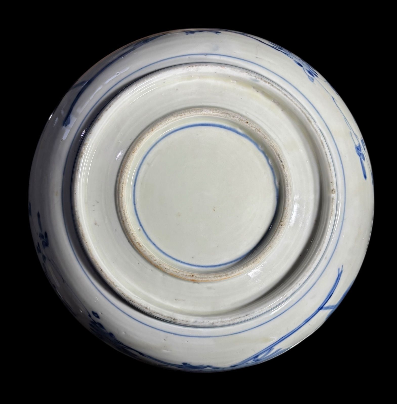 古伊万里 大鉢 鳥鯉水草文図 盛り鉢 鯉 染付 鉢 取り皿 飾り皿 和食器