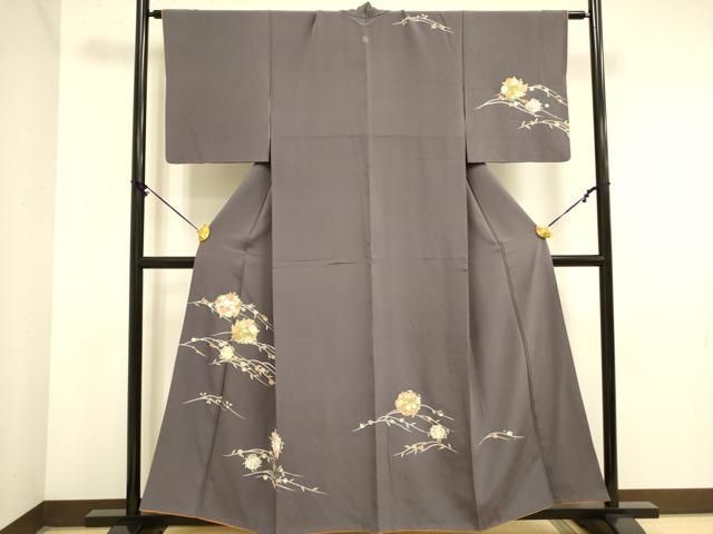 平和屋着物□訪問着 駒刺繍 枝梅 花丸文 金彩 正絹 逸品 DABA6554op