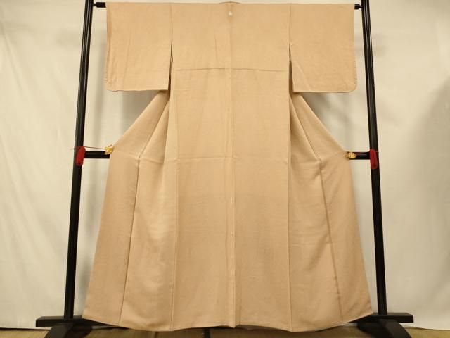 平和屋着物○上質な色無地 黄唐茶色 正絹 逸品 AABE0302ck 正絹 逸品