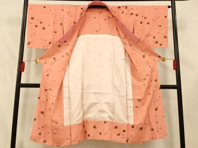 平和屋着物■上質な長襦袢　無双仕立て　半衿刺繍　桜　逸品　CZAA3425s5 平和屋着物□長襦袢 無双仕立て 舞桜吉祥文 金彩 半衿刺繍 正絹 逸品