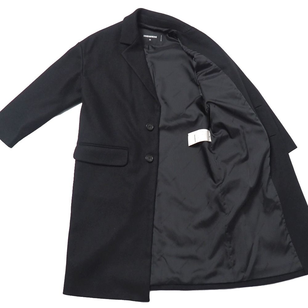 DSQUARED2 ブラック チェスターコート S 希少】DSQUARED2 チェスター