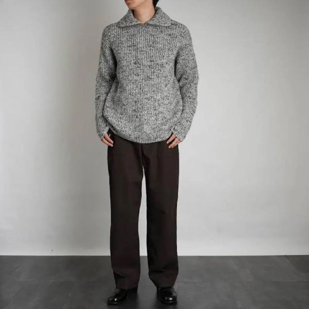 4 オーラリー ウール ベイビー アルパカ ミックス リップ ジップアップ