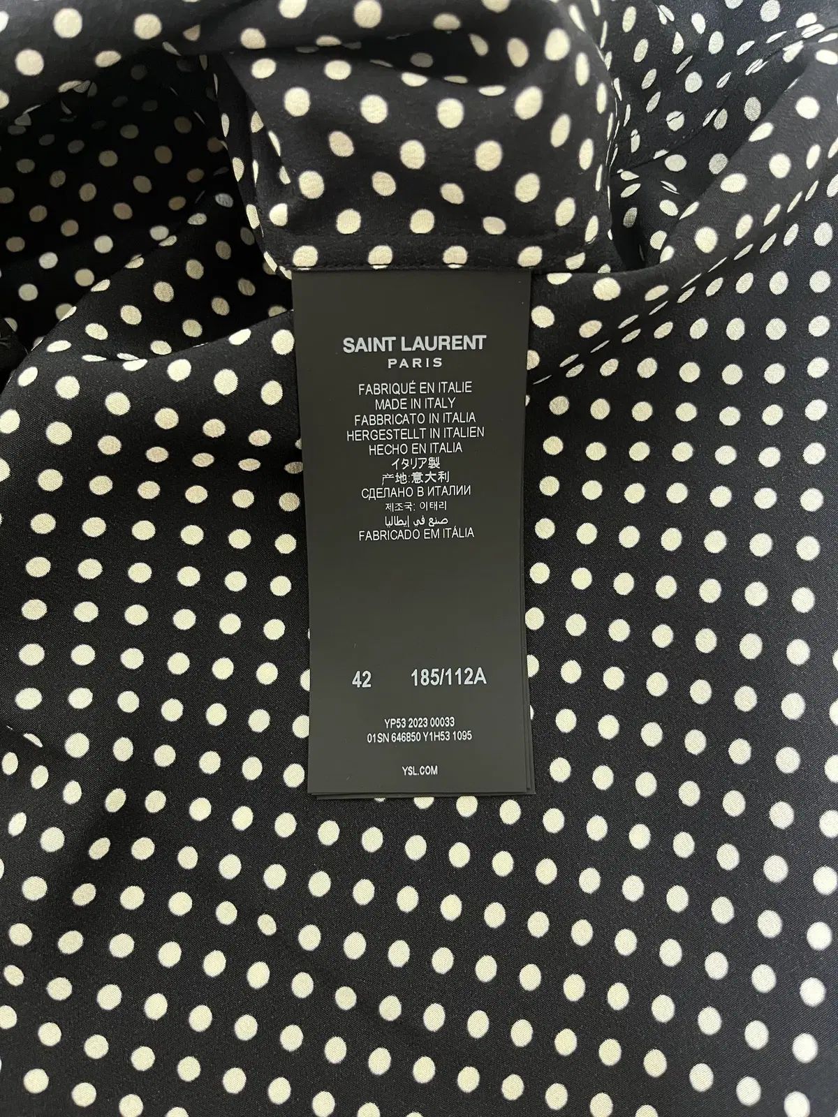 Saint Laurent サンローラン ポルカ ドット シルク シャツ 新品 - メルカリ