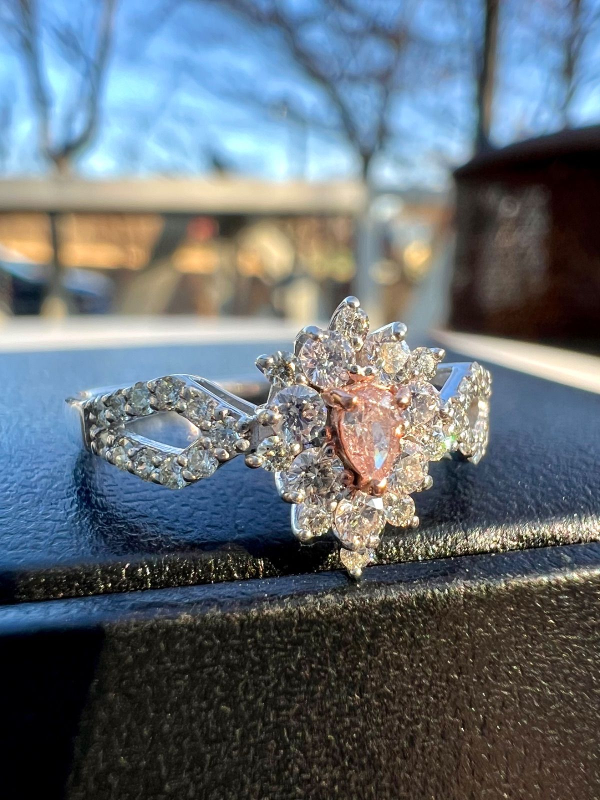 輝きは綺麗です！！細身のWGダイヤモンドリング　17号 輝きは綺麗です！！細身のWGダイヤモンドリング 17号