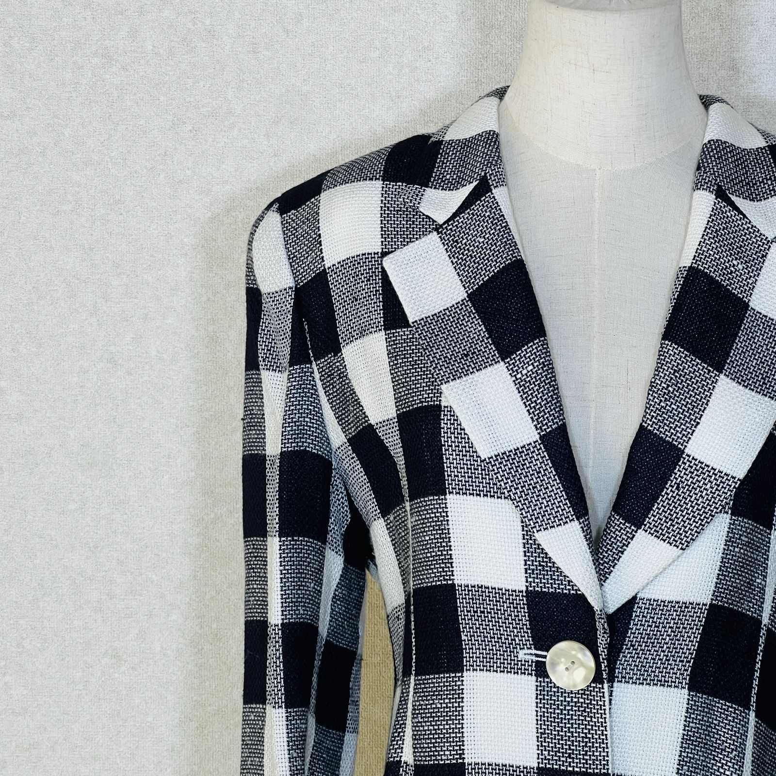Min Marinelli 日本製 ブロックチェック テーラードジャケット 9R M