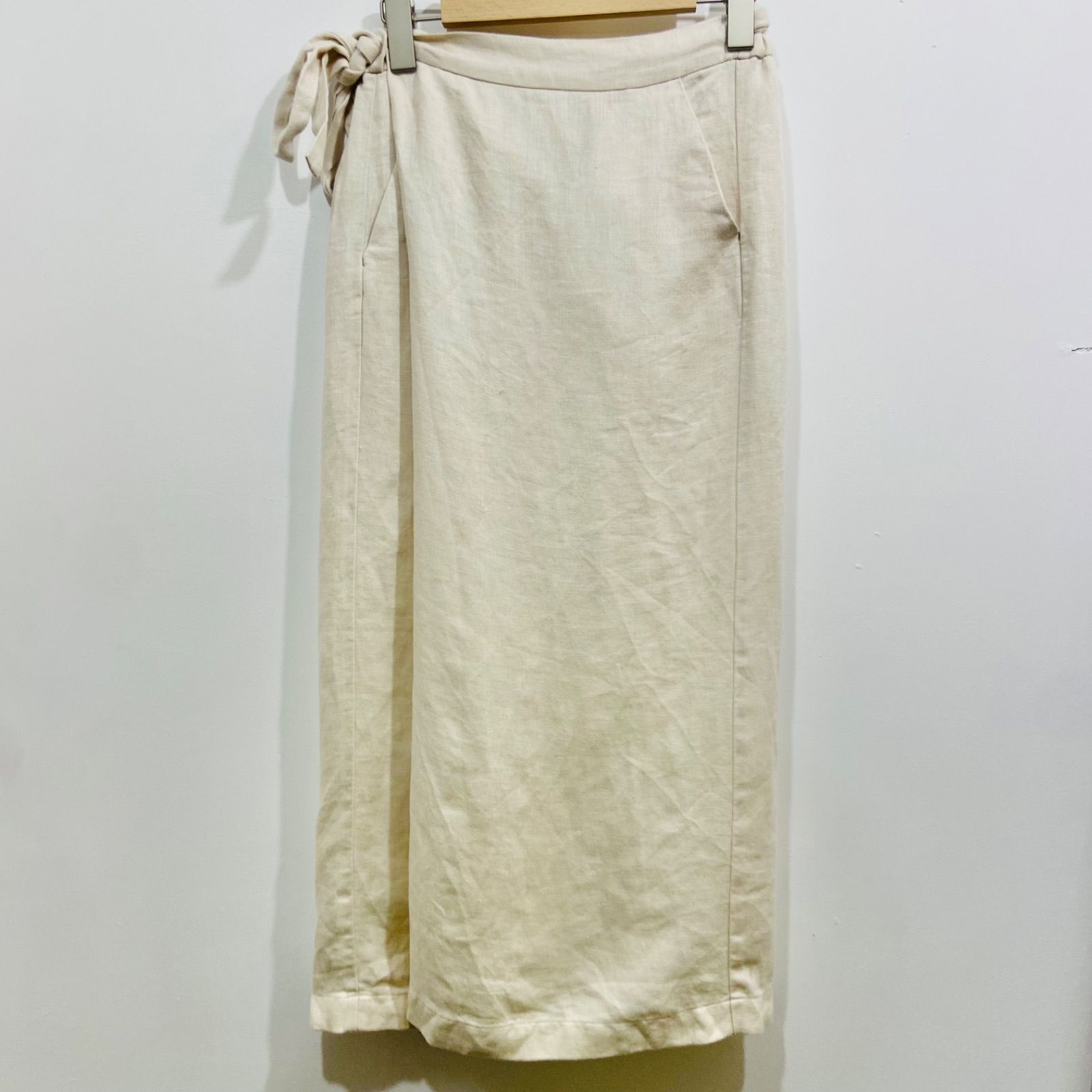 evam eva エヴァムエヴァ リネンラップスカート linen wrap skirt