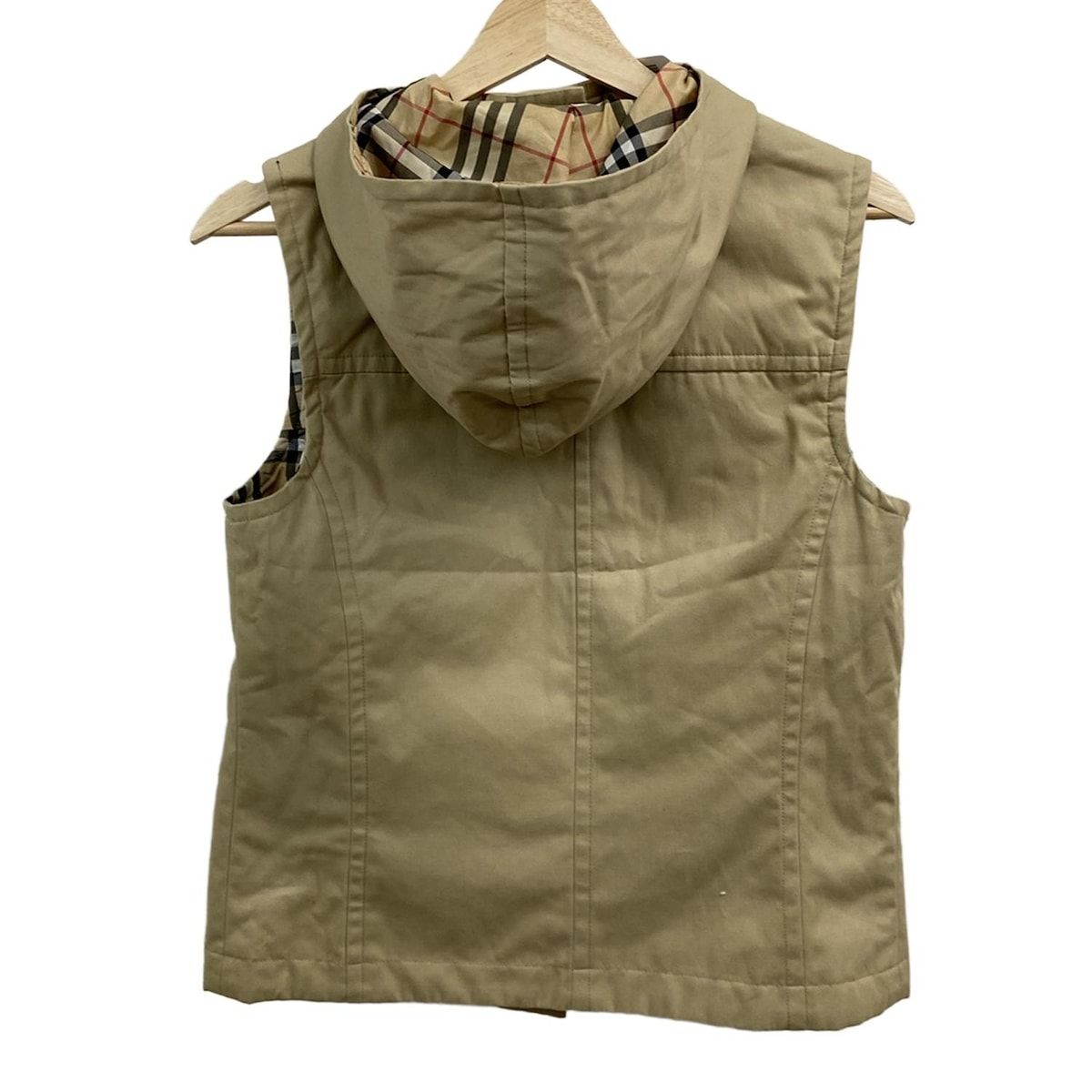 希少✨バーバリーブルーレーベル ミリタリー ロングベスト 2way ベージュ 希少！】バーバリーブルーレーベル ミリタリー ロングベスト 2way