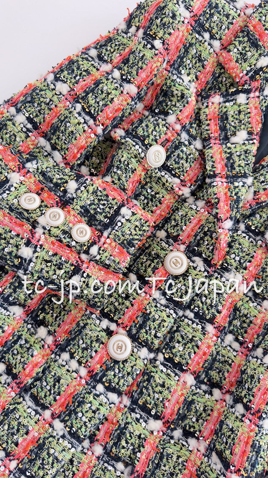 シャネル　ジャケット シャネル CHANEL 20AW ツイードジャケット ウール ココボタン バイ