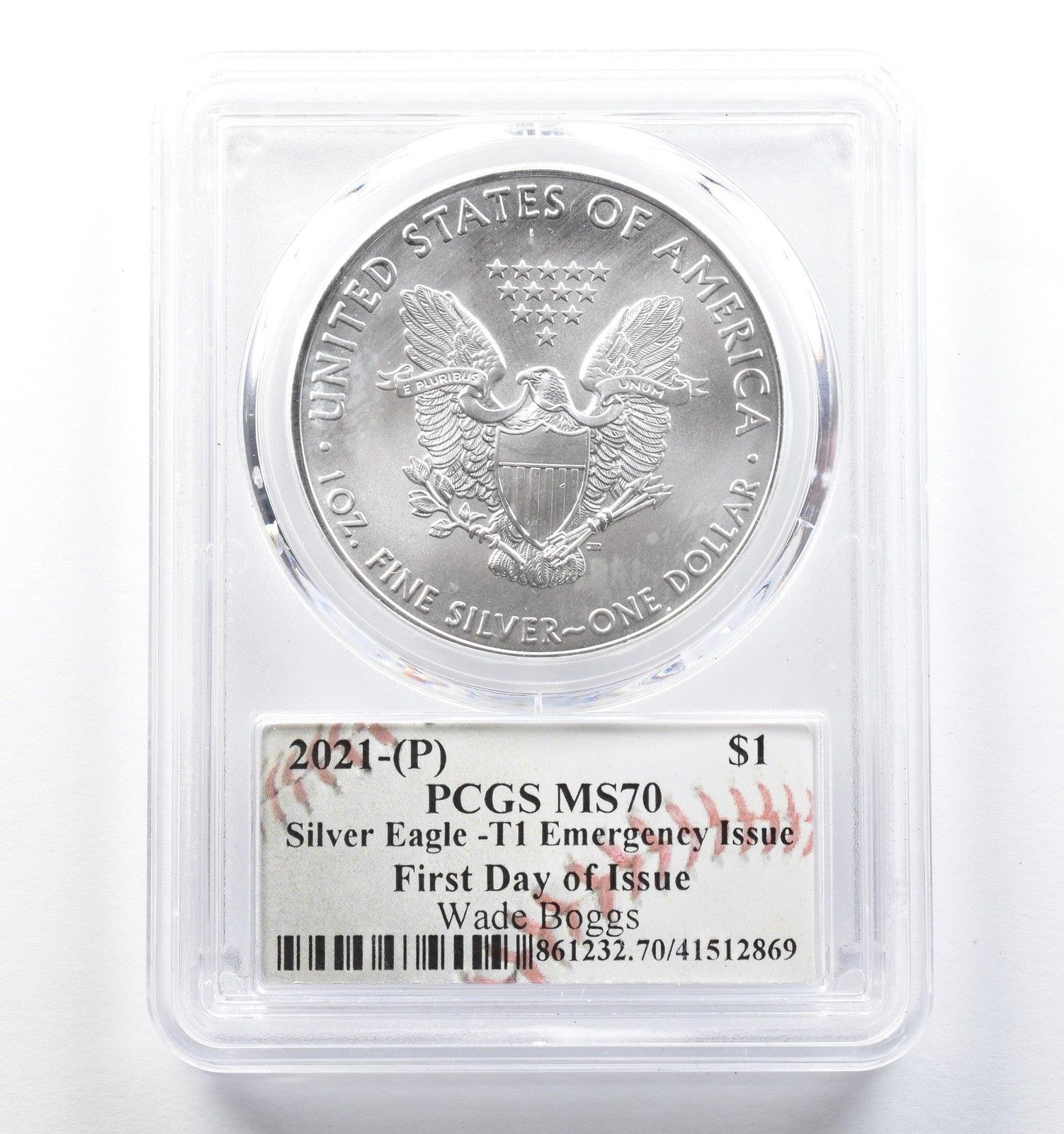 2021年 (P) アメリカン シルバー イーグル タイプ1 ボッグス発行 FDOI