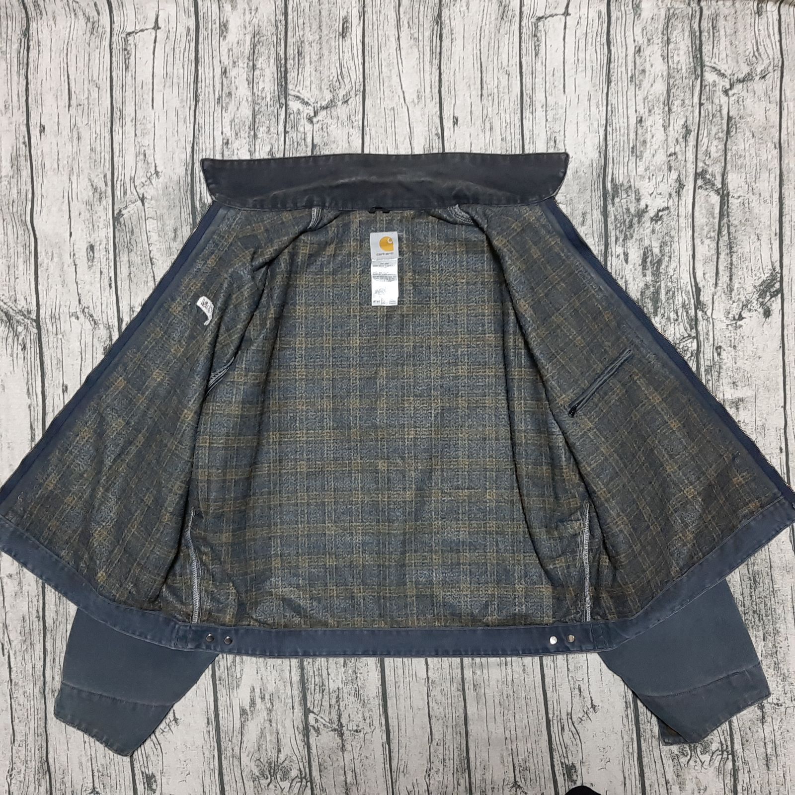 size 2XL】USA製 Carhartt デトロイトジャケット レザーパッチ ぺ