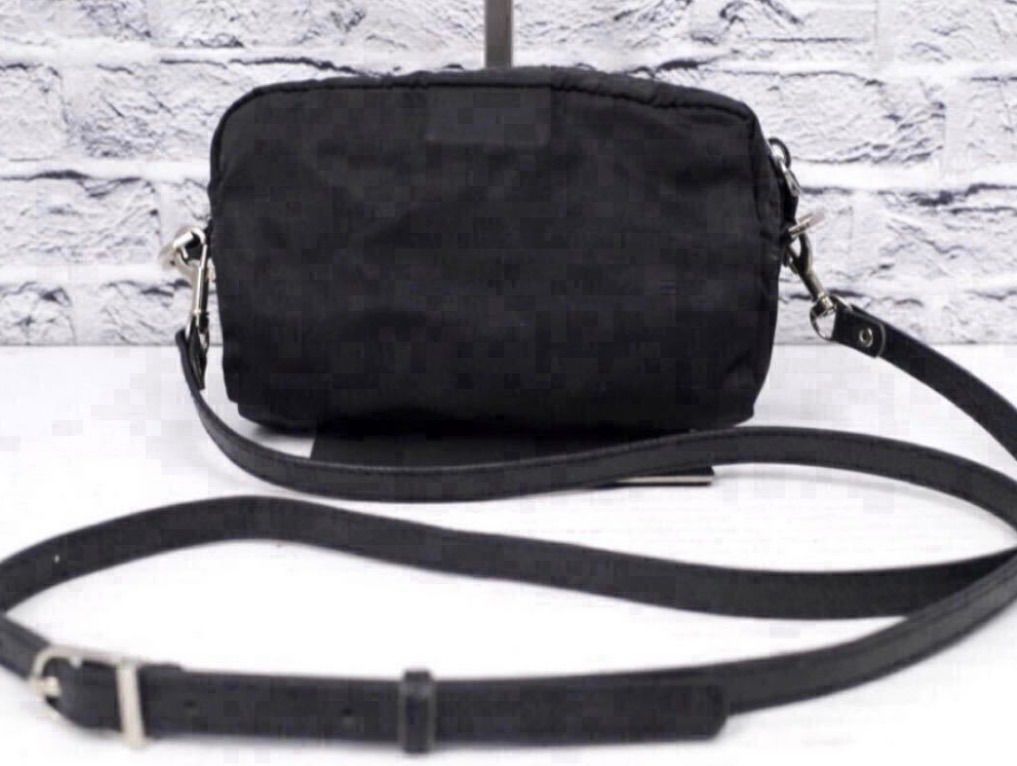 ◆ PRADA プラダ ナイロンxレザー ショルダー カメラ バッグ ポーチ 黒 美品◇ PRADA プラダ ユニセックス ナイロンxレザー クロスボディ
