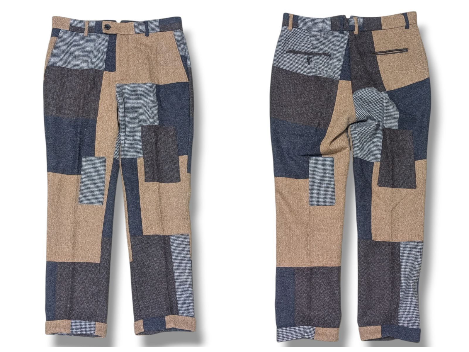 BEAMS ビームス スーツ セットアップ パッチワーク ウール混