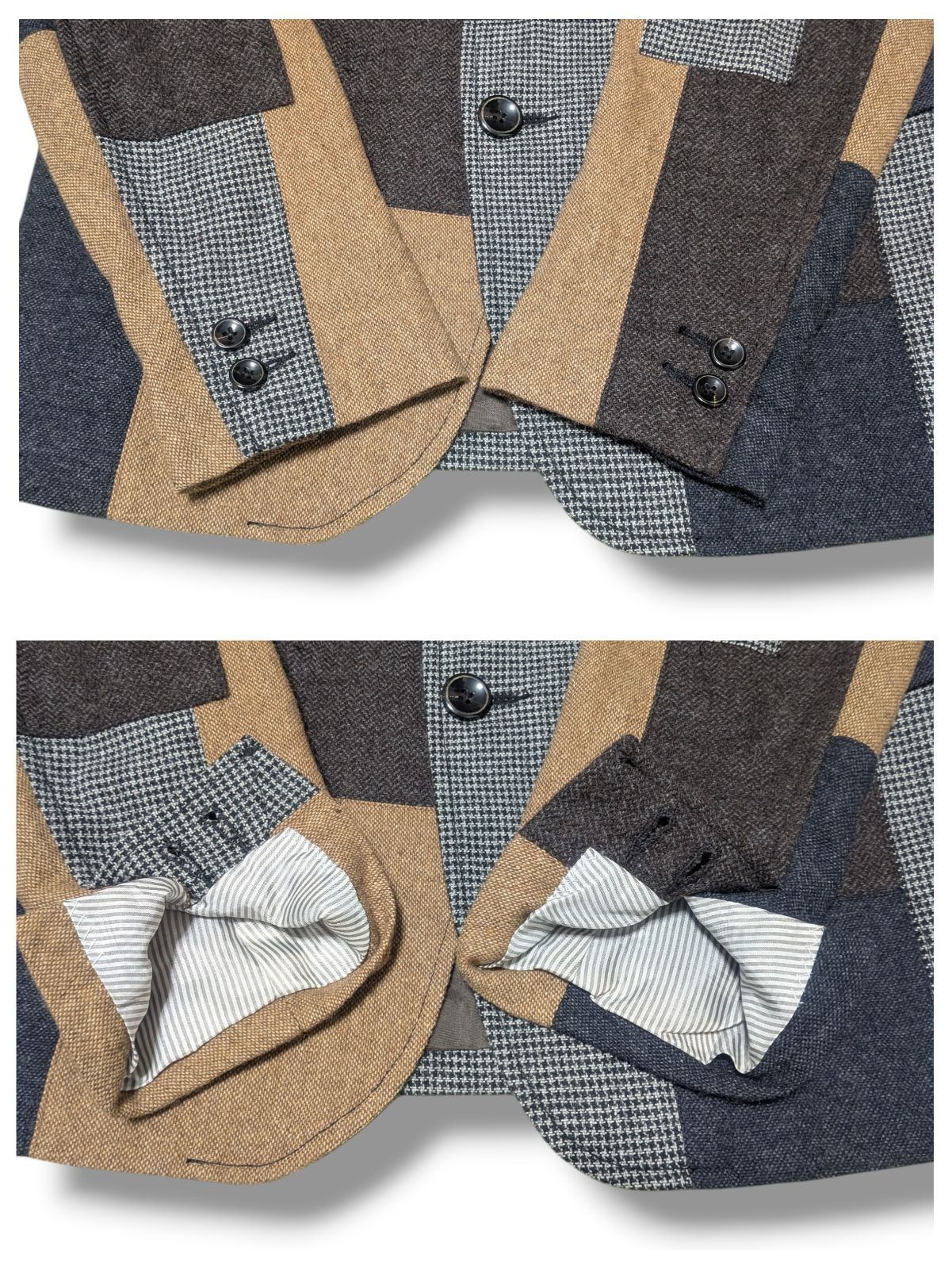 BEAMS ビームス スーツ セットアップ パッチワーク ウール混