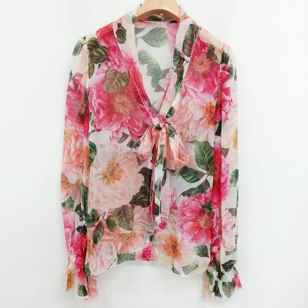 ドルチェ&ガッバーナ ドルガバ DOLCE&GABBANA シアーブラウス