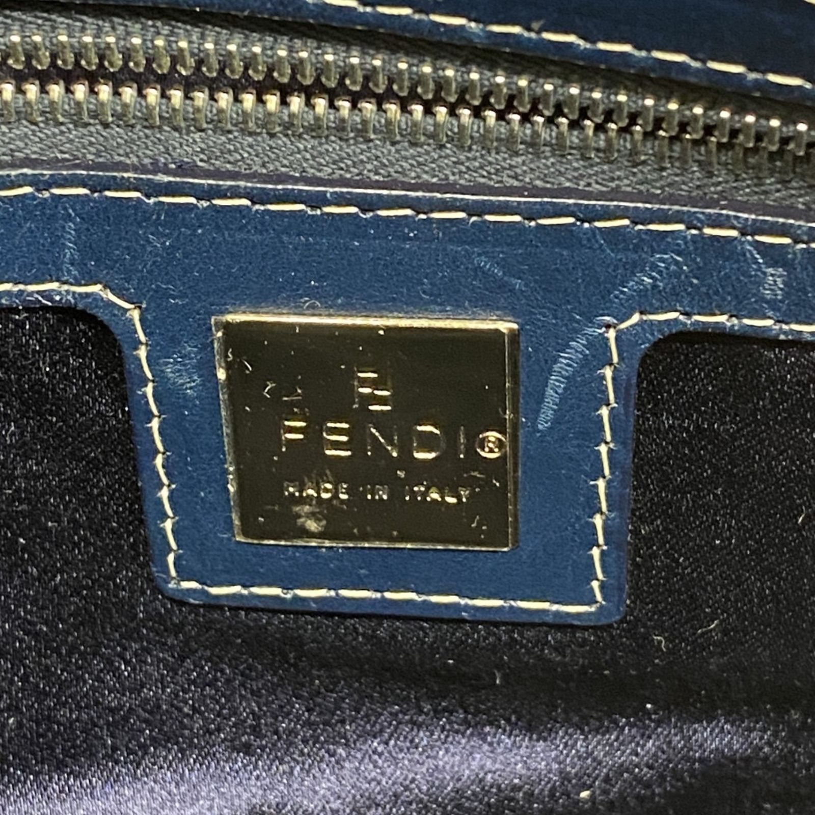 フェンディ FENDI ズッキーノ柄 ハンドバッグ ショルダーバッグ ネイビー FENDI（フェンディ） ズッキーノ柄 ショルダーバッグ ハンドバッグ