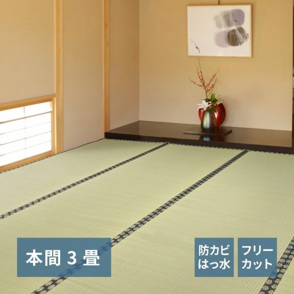 ラグマット 191 286 cm 1配色展開 双目織り い草 本間 3畳 裏地あり
