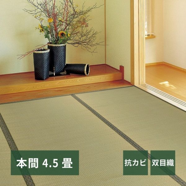 ラグマット 286 cm 1配色展開 双目織り い草 本間 4 5畳