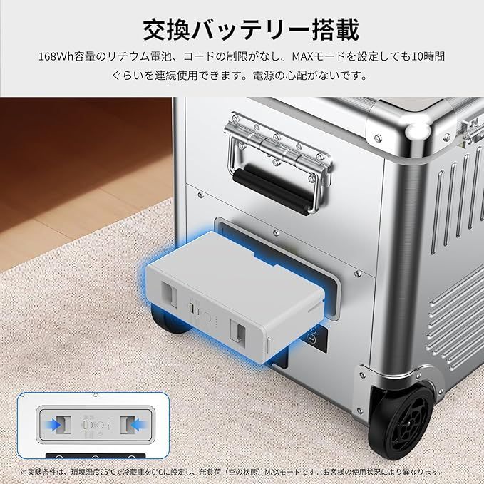 KEEPJOY アルミ製 車載冷蔵庫 40L ポータブル冷蔵冷凍庫 2室同時冷蔵