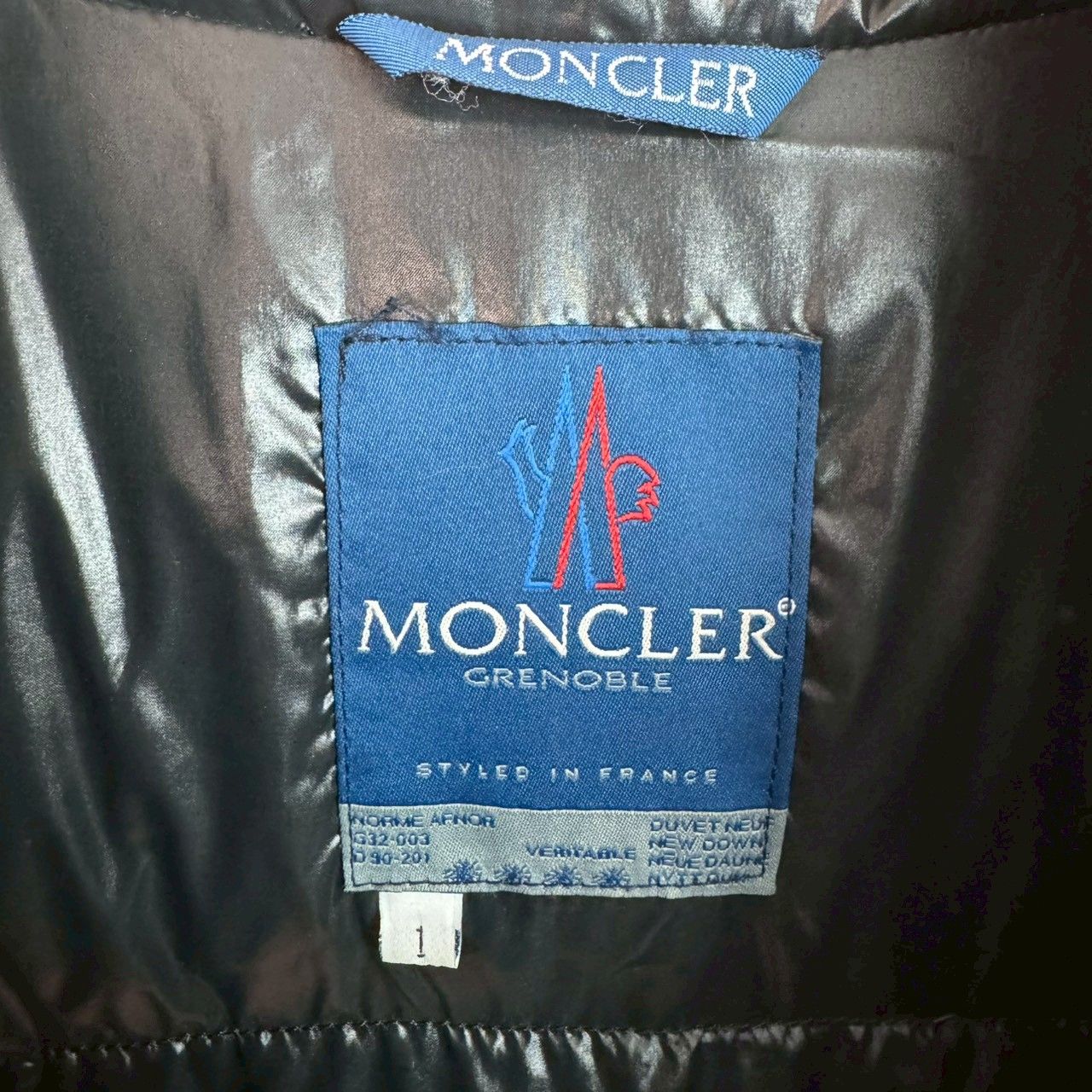 美品 OLD MONCLER モンクレール ダウンジャケット 無地 ブラック 1 