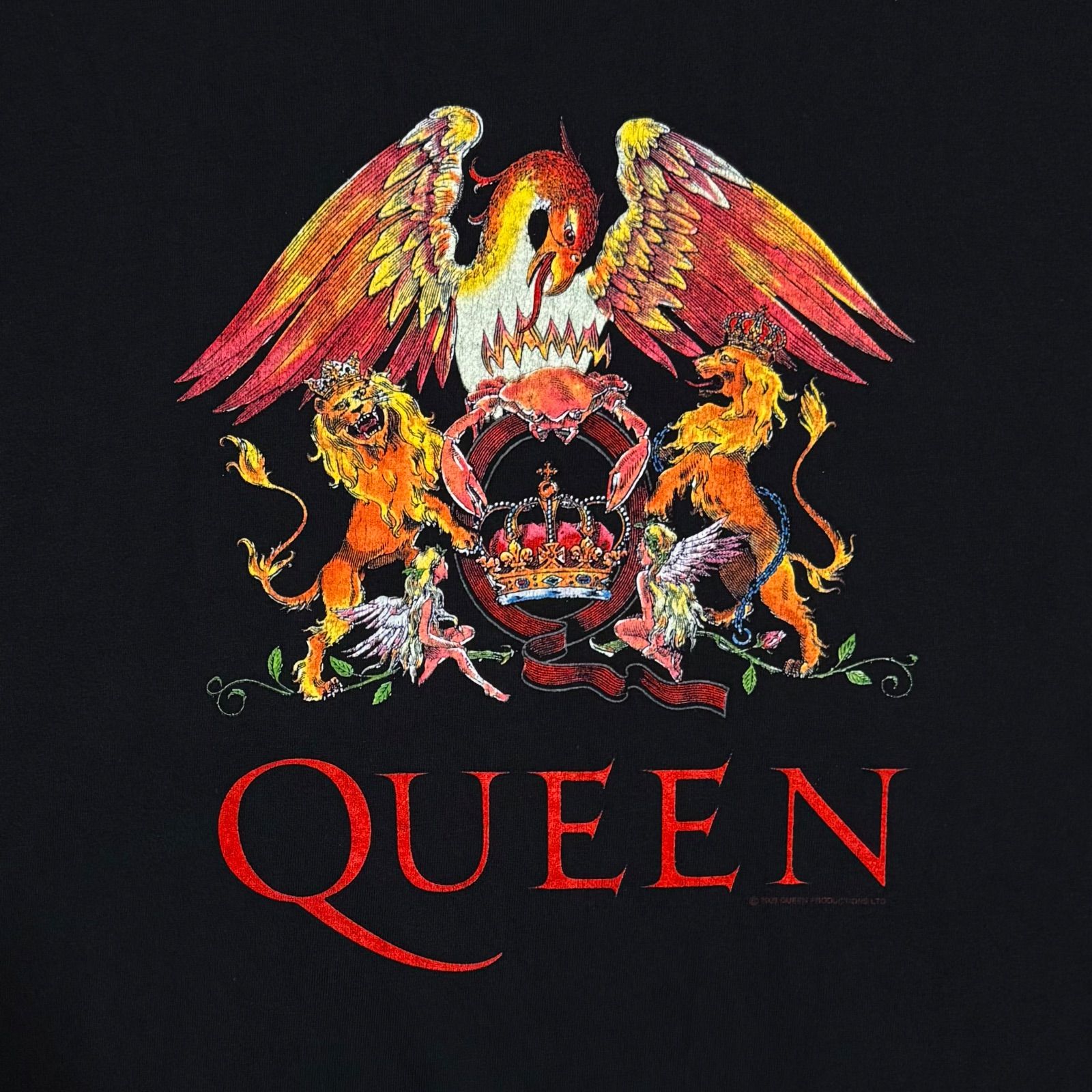 古着 00s QUEEN クイーン クレスト Tシャツ 2003 ブラック L M&O エム