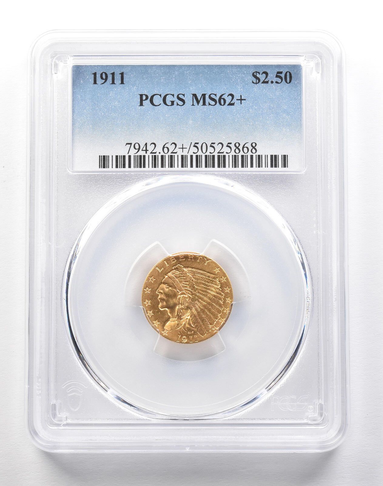 1911年 2 50ドル インディアンヘッド ゴールド クォーターイーグル MS 62 PCGS 1832