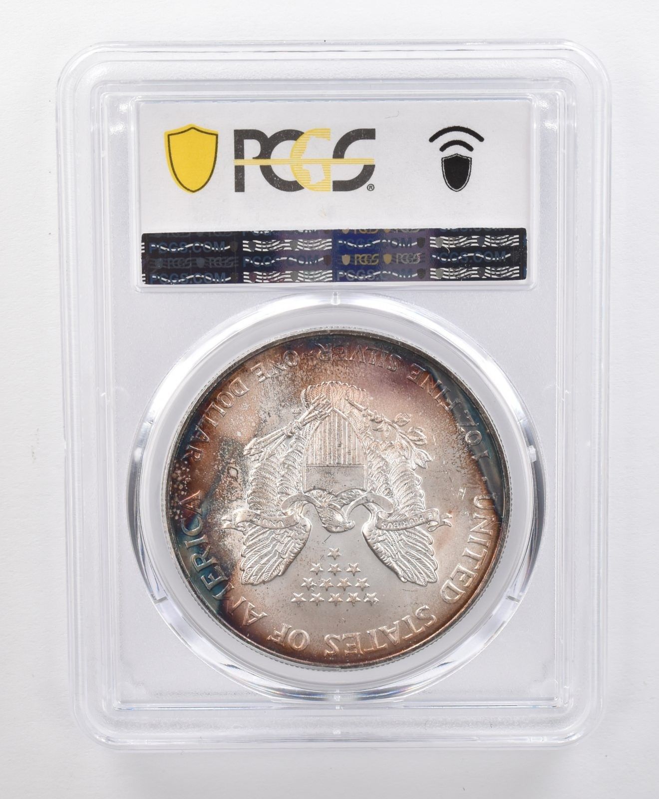 MS66 2002年 アメリカンシルバーイーグル PCGS レインボートーン *1210