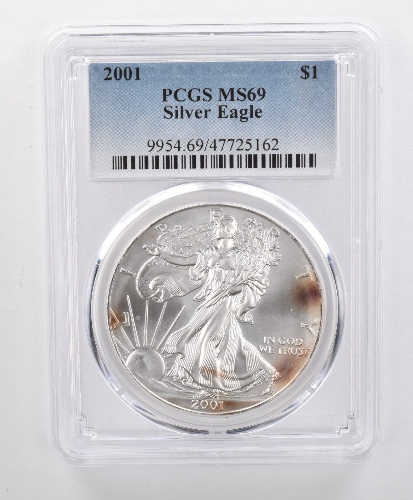 MS69 2001 アメリカンシルバーイーグル PCGS Beautifully Td *1670