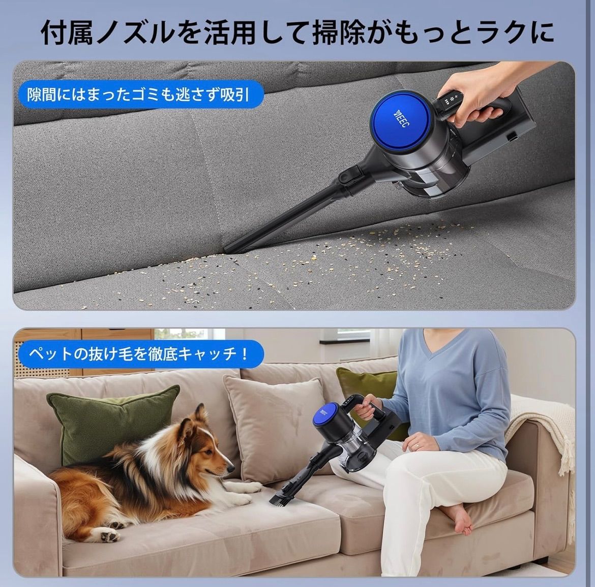 掃除機 コードレス 45000pa 強力吸引 サイクロン 50分連続稼働 - メルカリ