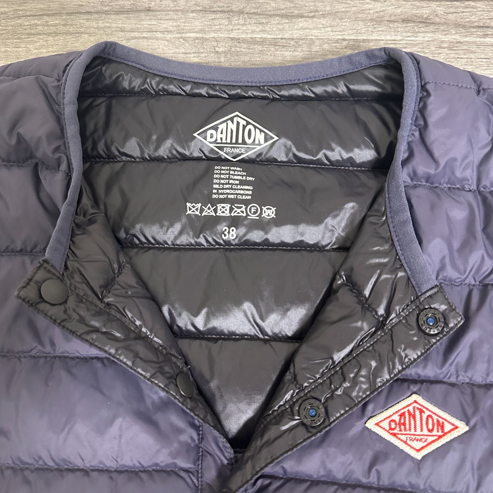 DANTON クルーネックインナーダウンジャケット JD-8748 ネイビー 38