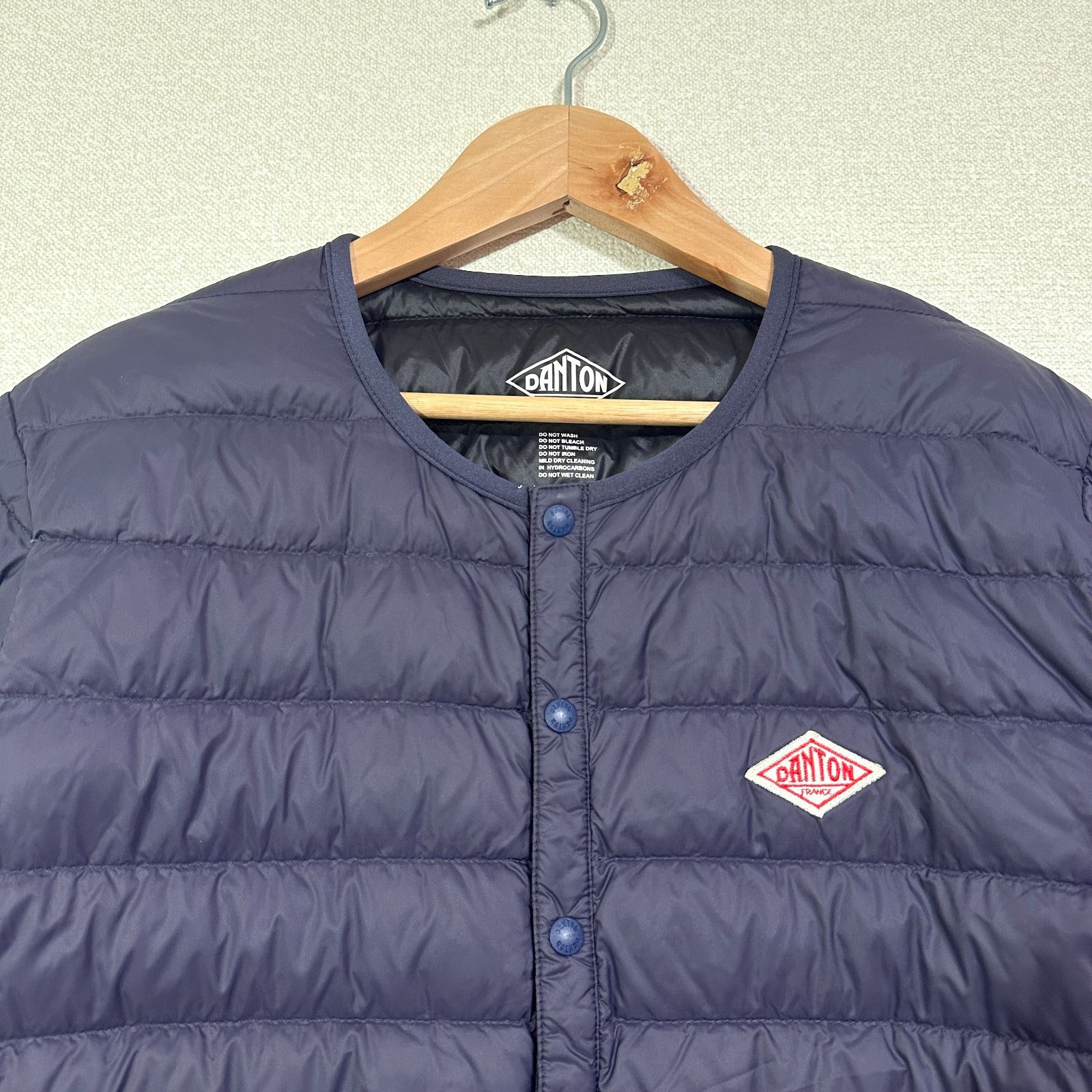 DANTON クルーネックインナーダウンジャケット JD-8748 ネイビー 38