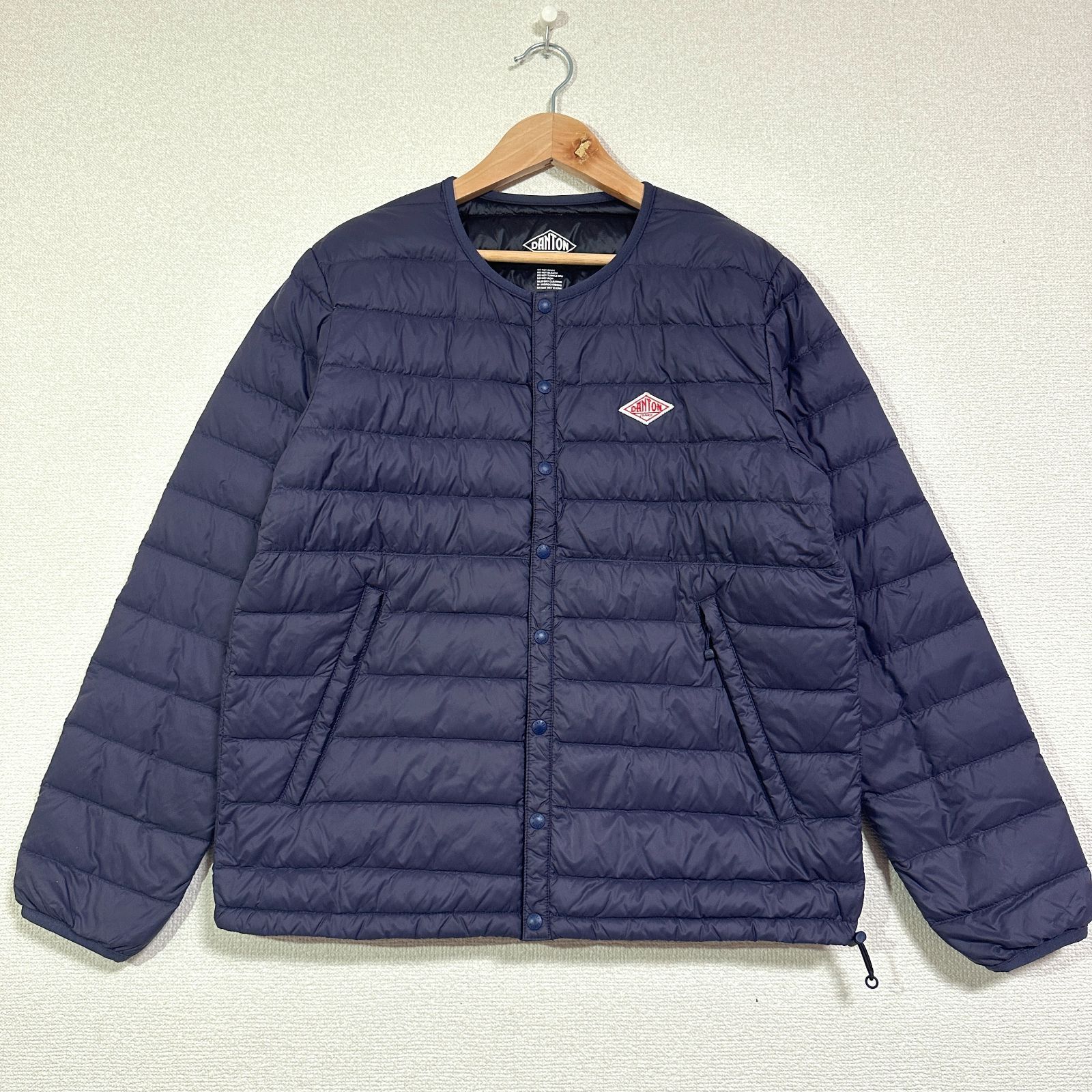 DANTON クルーネック インナーダウンジャケット ネイビー 中古・古着通販】DANTON (ダントン) Crew Neck Inner Down Jacket