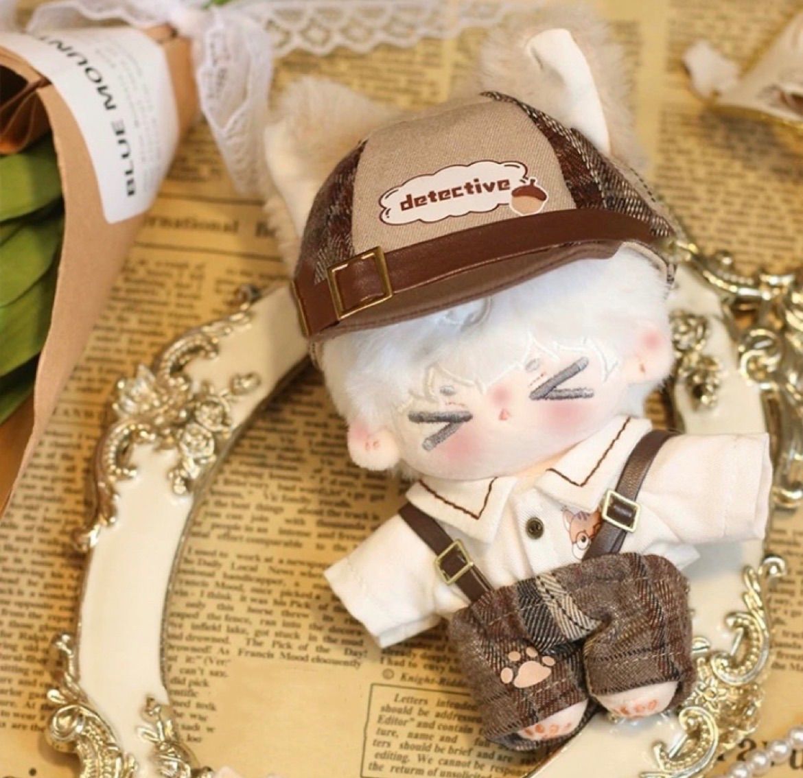 10cm20cmぬいぐるみ用 着せ替え服 ぬい服 コスチューム ネコ探偵