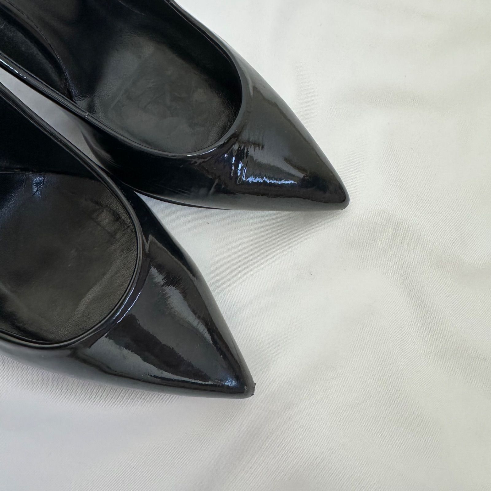 ZK31 【美品】DIANAダイアナ パンプス 靴シューズ ブラック エナメル